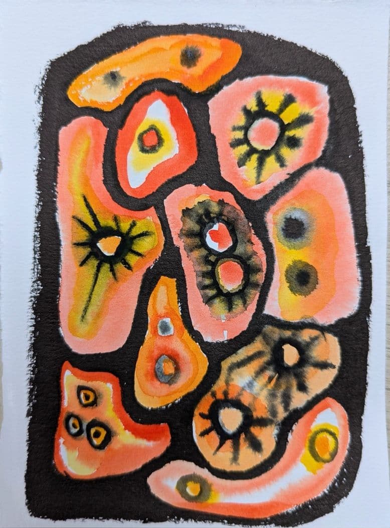 012=Cellules solaires, aquarelle, A6, 2024_Solar cells, watercolor, A6, 2024.jpg