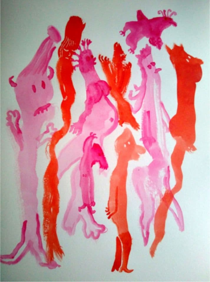 008=Diablotins et femmes enceintes, aquarelle, 24:32cm, 2021_Imps and pregnant women, watercolor, 24:32cm, 2021.jpg
