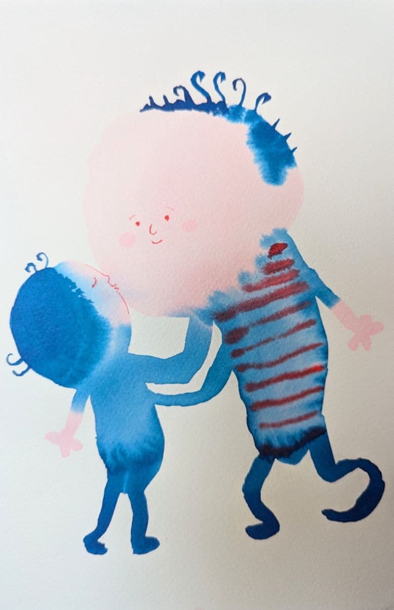 011=Le bisou, encre, 19:28,5cm, 2024_The Kiss, ink, 19:28,5cm, 2024.jpg