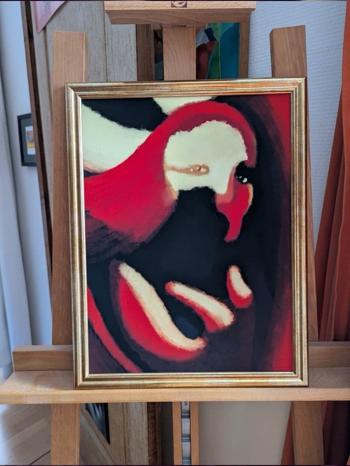 023=La grande prêtresse, autoportrait, tirage peinture IPad, encadrement 30:40cm, 2025_The high priestess, self-portrait, IPad painting print, framed 30:40cm, 2025.jpg