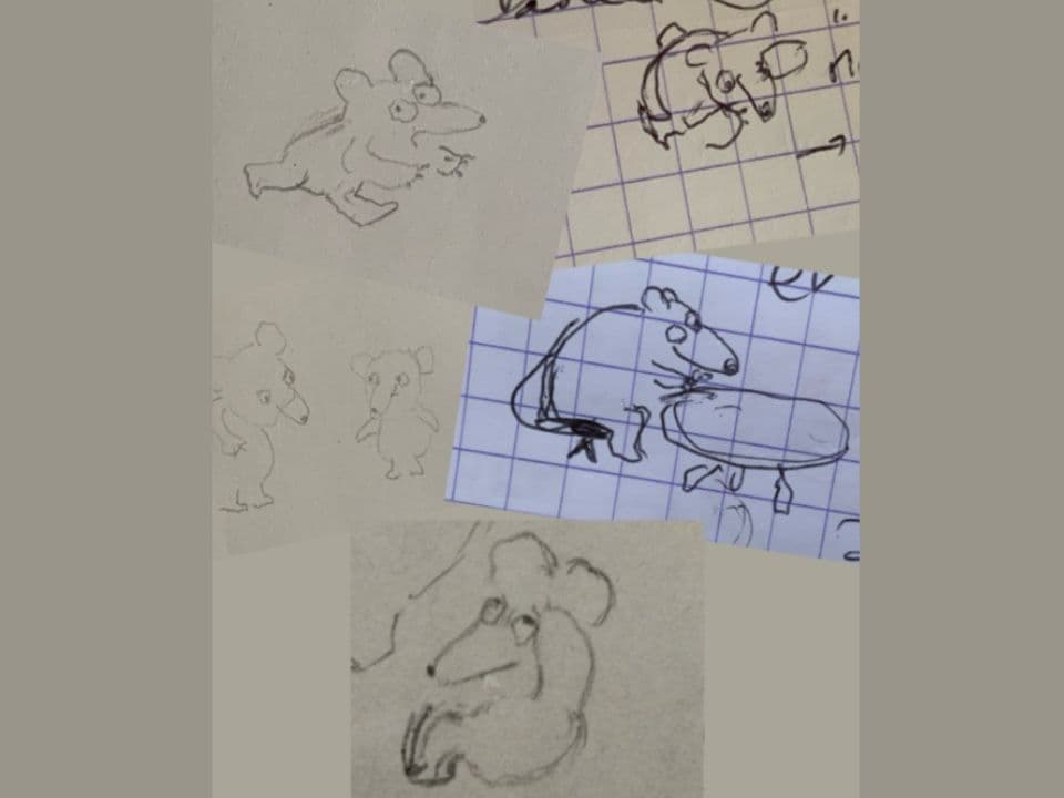 34=Quelques croquis d’ours pour ce nouveau projet d’album, août 2025_Some bears sketches for this new album project, August 2025.jpg